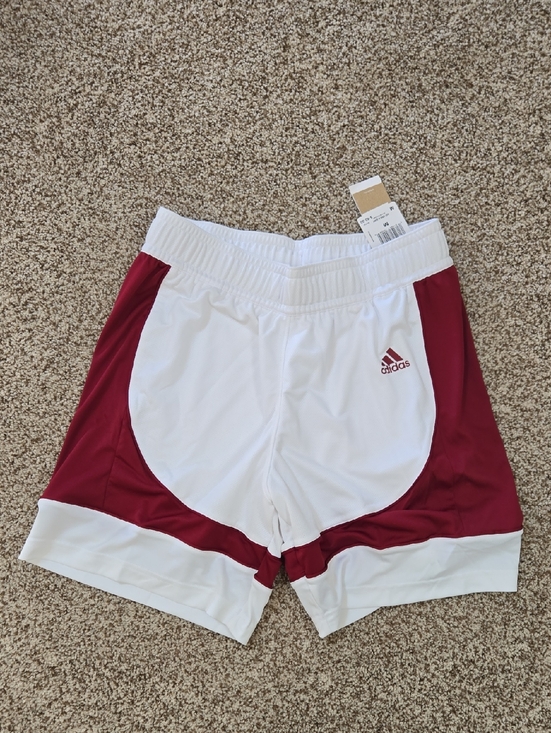 adidas Pants - adidas White and Burgundy Sport Shorts